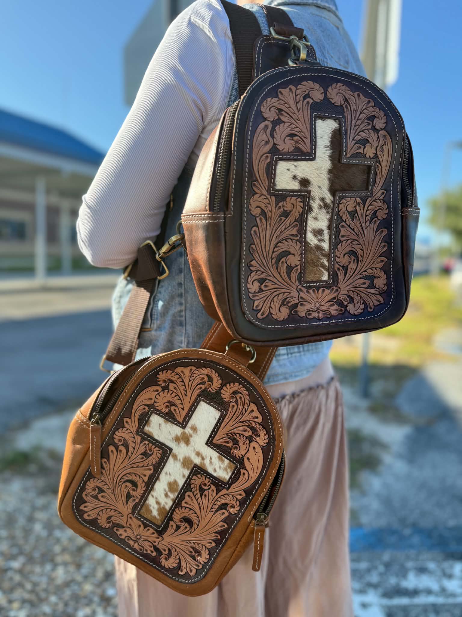 Cowhide Cross sling / cross body bag