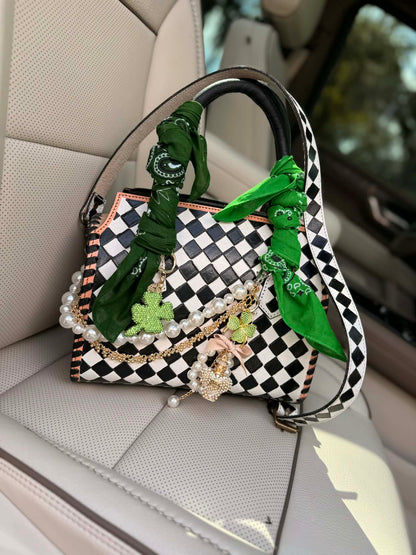 "Emerald Anarchy" - checker tooled leather speedy  (M)