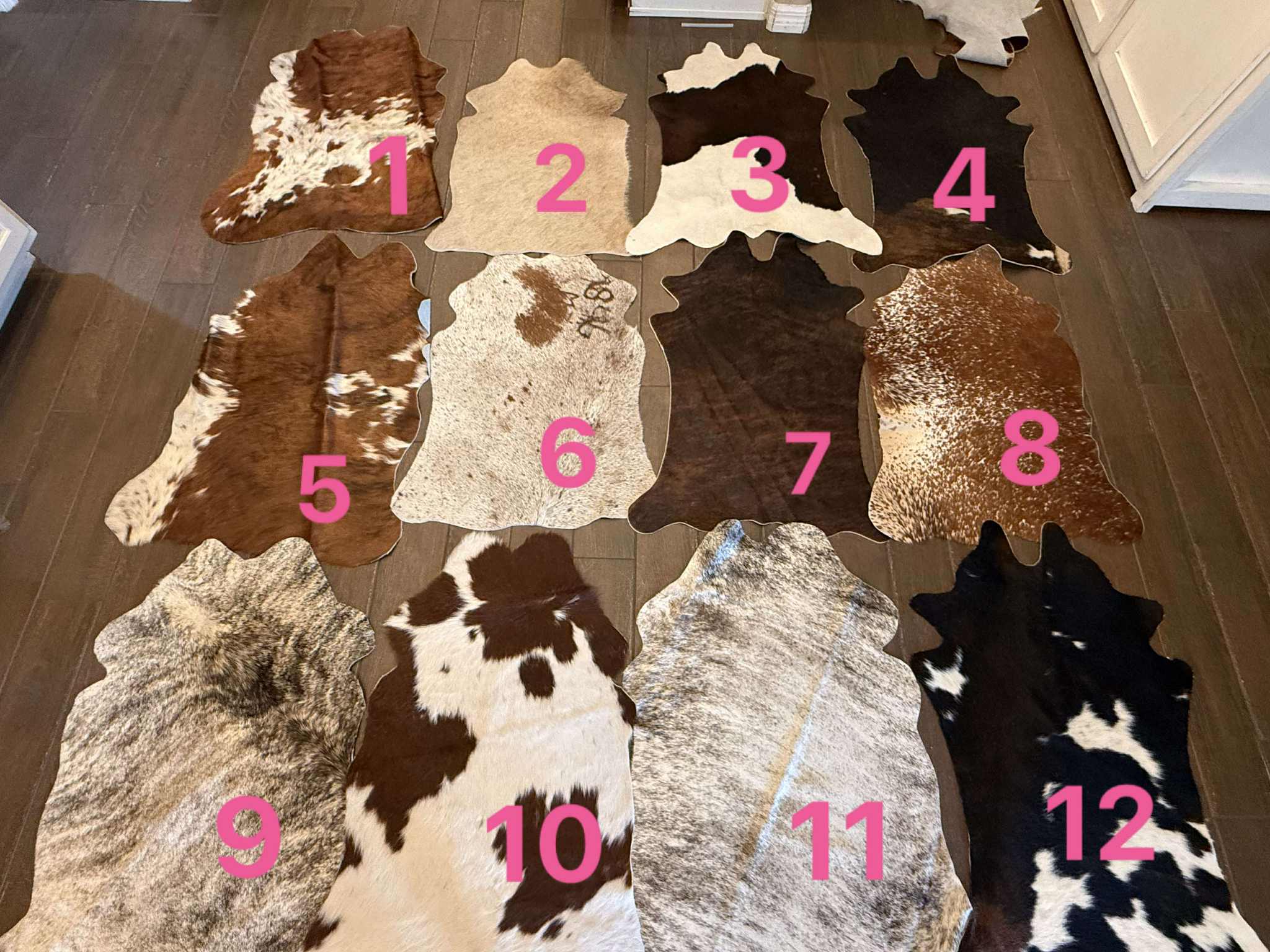 Set A - calf size hides - 36”-39”