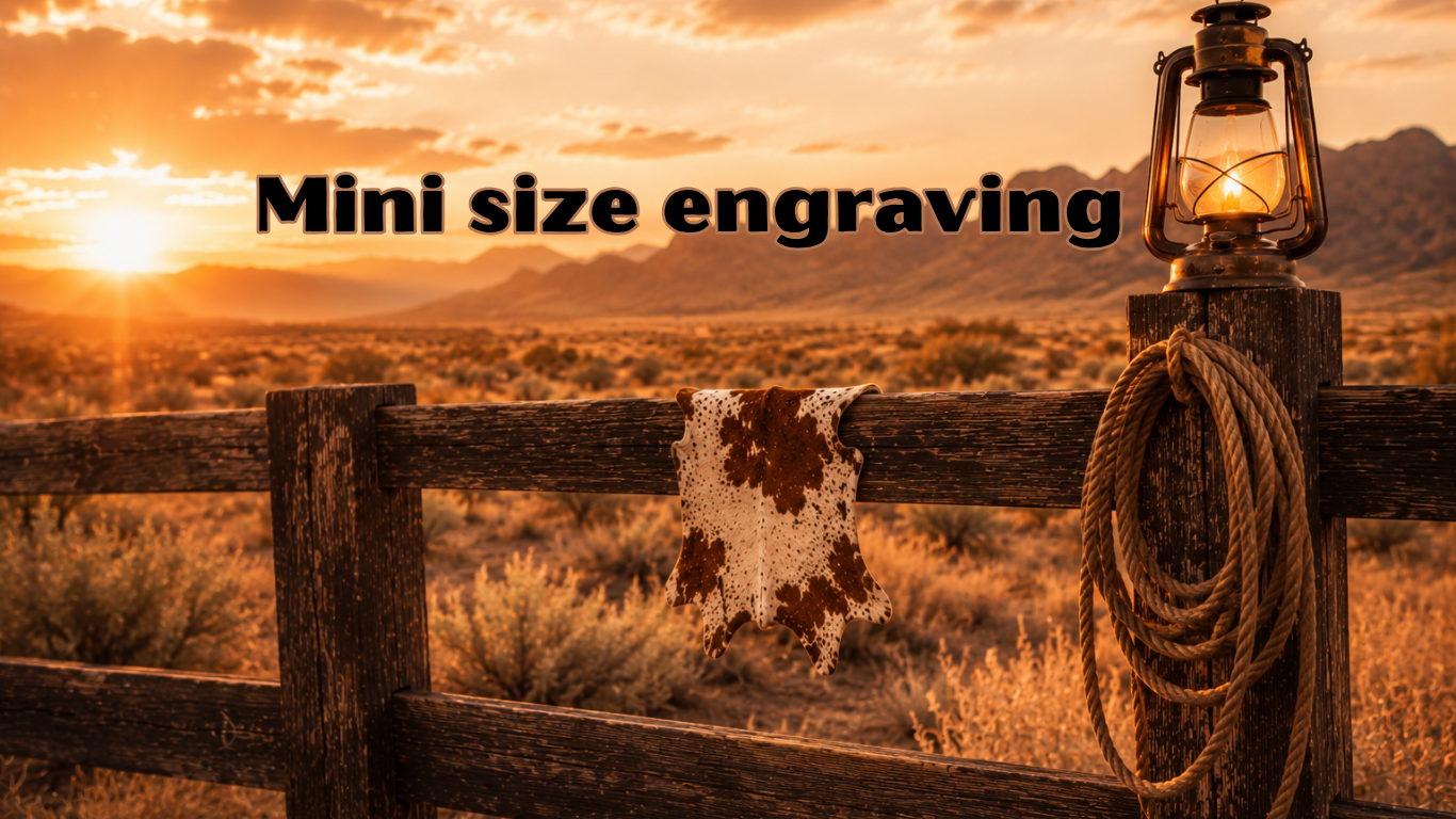 Mini size hide engraving fee