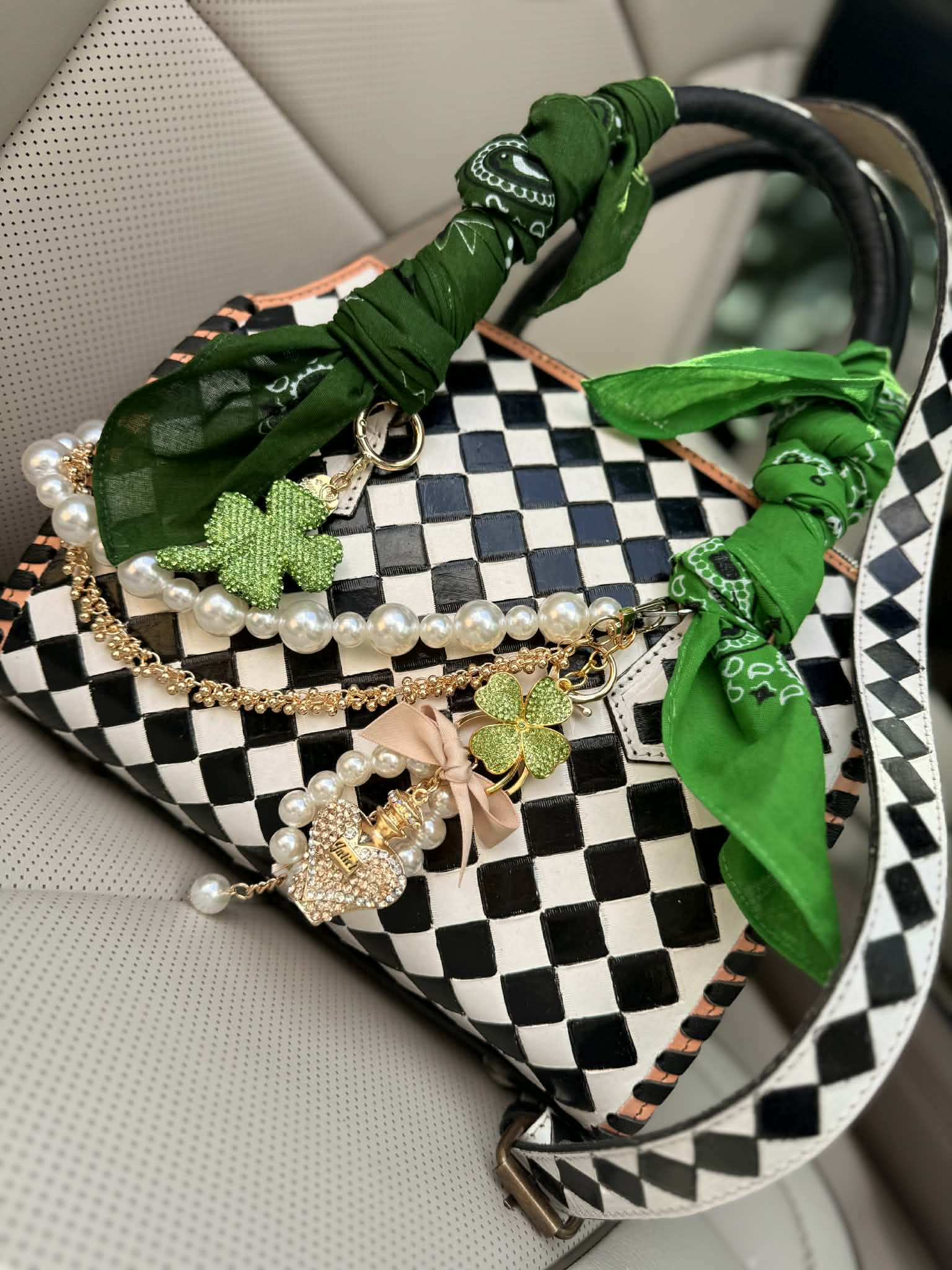 "Emerald Anarchy" - checker tooled leather speedy  (M)