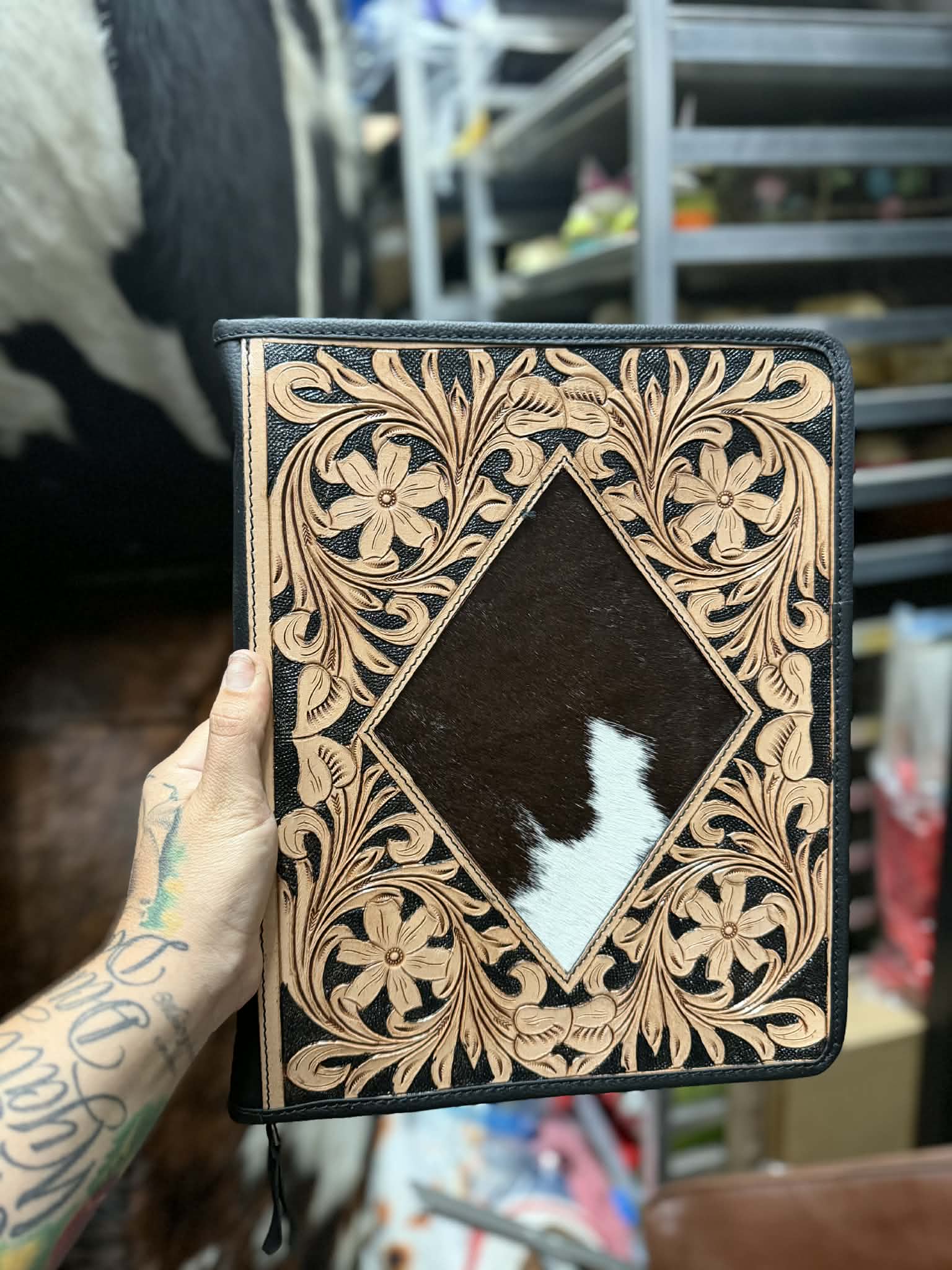 Diamond cowhide Binder
