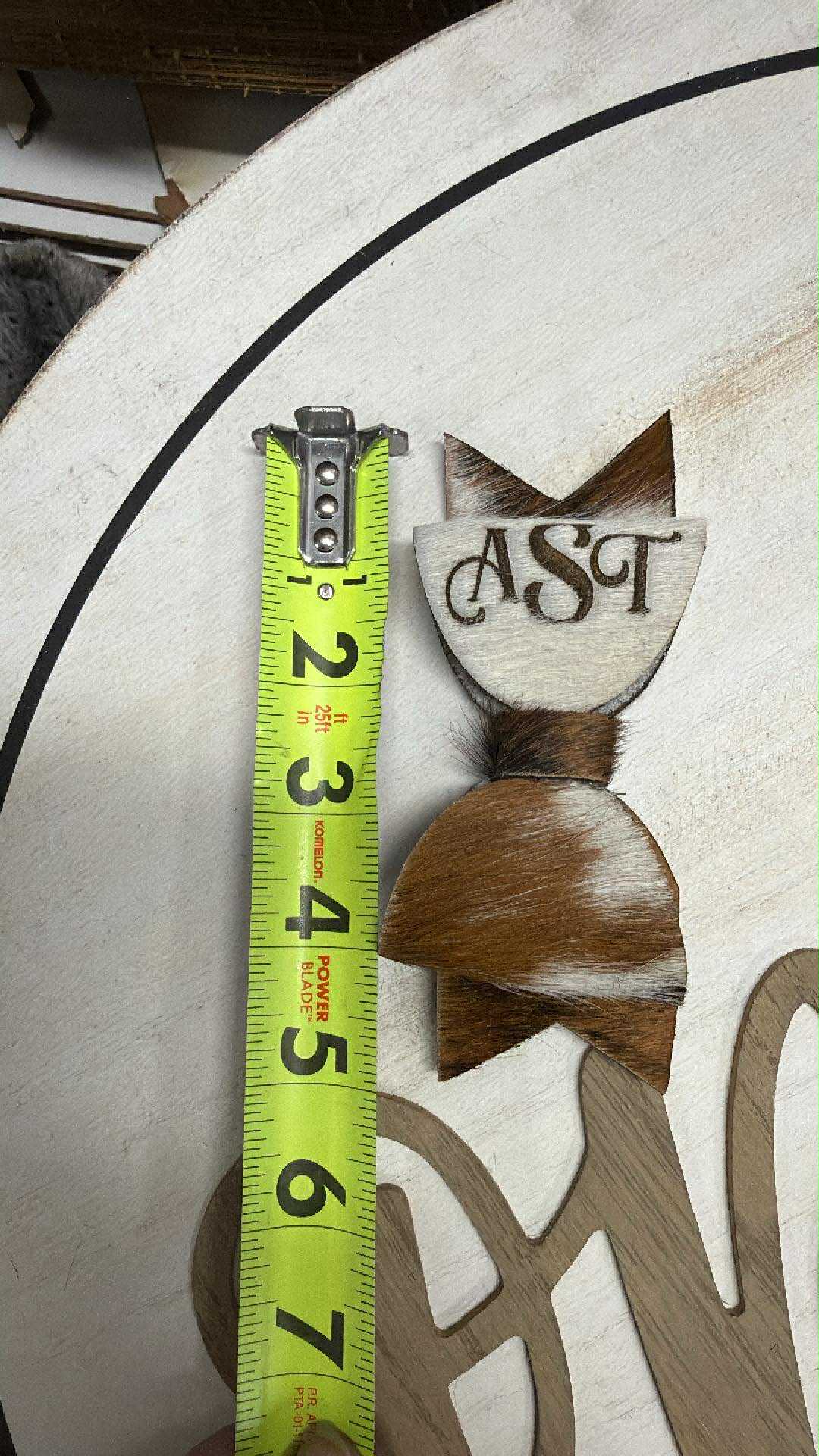 Cowhide hair bow clip with FREE engraving - READ DESCRIPTION BEFORE ORDERING